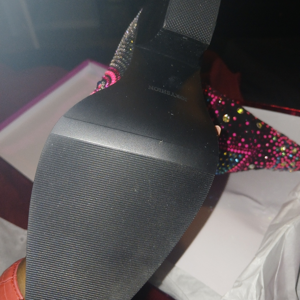Colorful Rhinestone Cross Design Boots - Picture 4 of 7